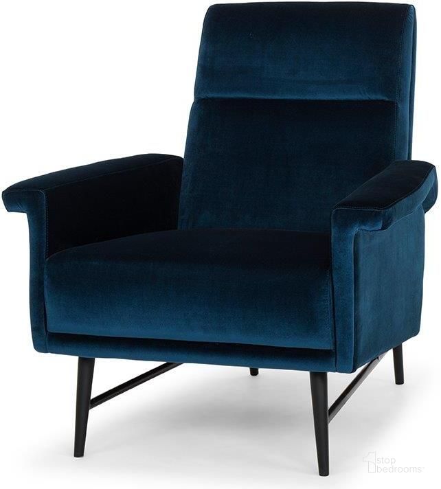 The appearance of Mathise Midnight Blue Fabric Occasional Chair designed by Nuevo in the modern / contemporary interior design. This midnight blue piece of furniture  was selected by 1StopBedrooms from Mathise Collection to add a touch of cosiness and style into your home. Sku: HGSC345. Material: Fabric. Product Type: Accent Chair. Image1