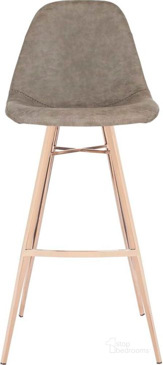 The appearance of Mathison Taupe Bar Stool designed by Safavieh in the modern / contemporary interior design. This taupe piece of furniture  was selected by 1StopBedrooms from Mathison Collection to add a touch of cosiness and style into your home. Sku: FOX3011B. Product Type: Barstool. Material: Stainless Steel. Image1