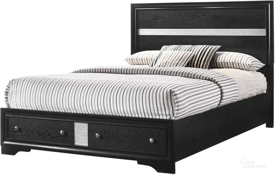 The appearance of Matrix King Bed In Black designed by Galaxy Home Furnishings in the modern / contemporary interior design. This black piece of furniture  was selected by 1StopBedrooms from Matrix Collection to add a touch of cosiness and style into your home. Sku: 808857597656. Bed Type: Storage Bed. Material: Wood. Product Type: Storage Bed. Bed Size: King. Image1
