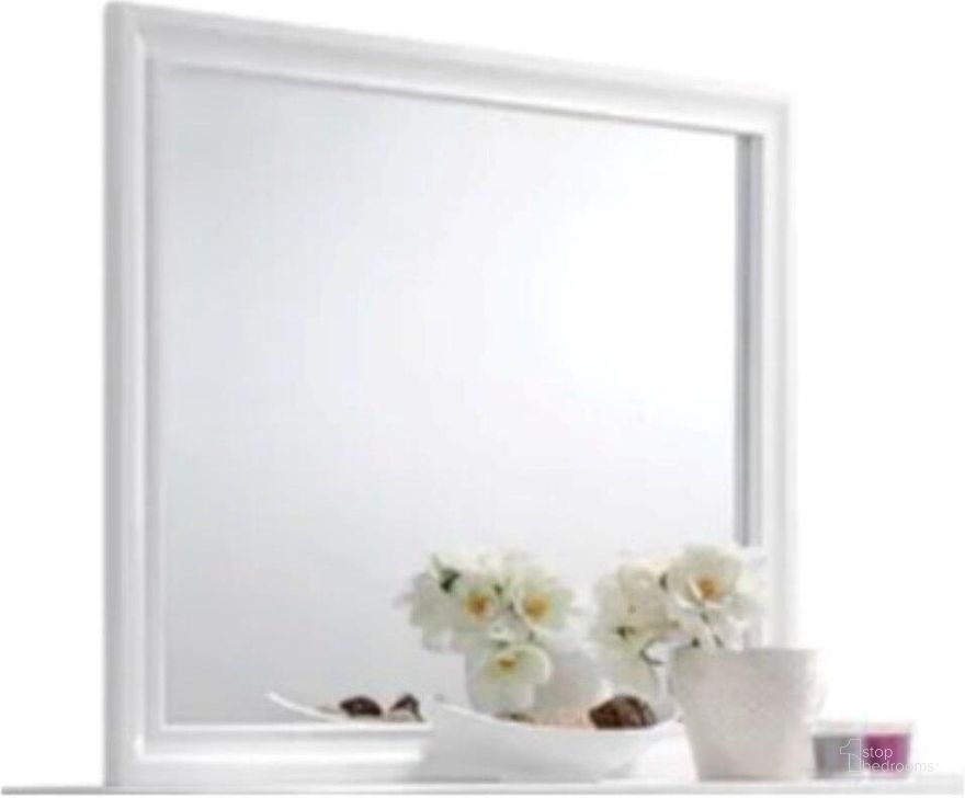 The appearance of Matrix Mirror In White designed by Galaxy Home Furnishings in the traditional interior design. This white piece of furniture  was selected by 1StopBedrooms from Matrix Collection to add a touch of cosiness and style into your home. Sku: 808857934741. Material: Wood. Product Type: Mirror. Image1