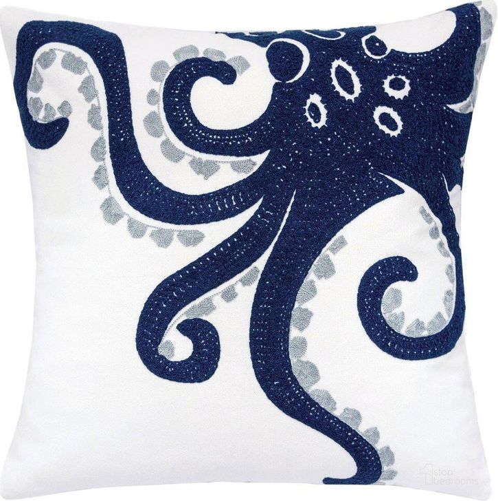 The appearance of Maura 20 X 20 Octopus Pillow Set Of 2 In White And Blue designed by Furniture of America in the coastal interior design. This white and blue piece of furniture  was selected by 1StopBedrooms from Maura Collection to add a touch of cosiness and style into your home. Sku: PL8080-2PK. Material: Cotton. Product Type: Pillow.