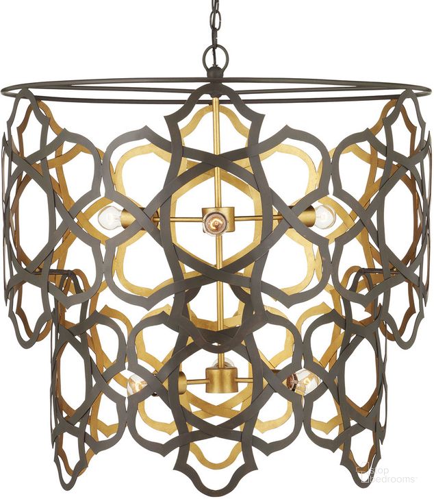 The appearance of Mauresque Medium Bronze and Gold Chandelier designed by Currey & Company in the modern / contemporary interior design. This gold piece of furniture  was selected by 1StopBedrooms from Mauresque Collection to add a touch of cosiness and style into your home. Sku: 9000-1106. Product Type: Chandelier. Material: Iron. Image1