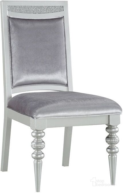 The appearance of Maverick Side Chair (Set of 2) designed by ACME in the glam interior design. This platinum piece of furniture  was selected by 1StopBedrooms from Maverick Collection to add a touch of cosiness and style into your home. Sku: 61802. Material: Wood. Product Type: Dining Chair. Image1