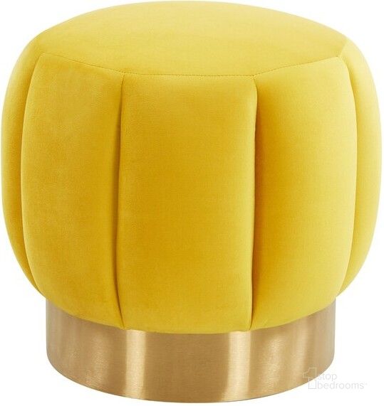 The appearance of Maxine Channel Tufted Ottoman In Marigold designed by Safavieh Couture in the modern / contemporary interior design. This marigold piece of furniture  was selected by 1StopBedrooms from Maxine Collection to add a touch of cosiness and style into your home. Sku: SFV4707L. Material: Wood. Product Type: Ottoman. Image1