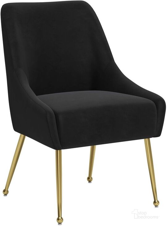 The appearance of Maxine Dining Chair In Black And Gold designed by Zuo Modern in the modern / contemporary interior design. This black piece of furniture  was selected by 1StopBedrooms from Maxine Collection to add a touch of cosiness and style into your home. Sku: 109717. Product Type: Dining Chair. Material: Plywood. Image1