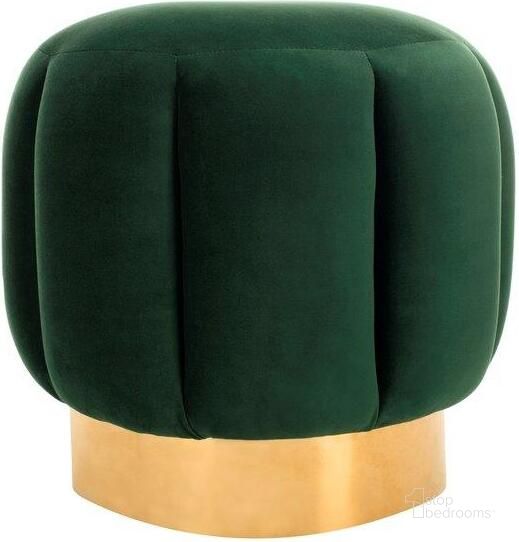 The appearance of Maxine Channel Tufted Ottoman In Gold Emerald designed by Safavieh Couture in the glam interior design. This gold emerald piece of furniture  was selected by 1StopBedrooms from Maxine Collection to add a touch of cosiness and style into your home. Sku: SFV4707D. Material: Wood. Product Type: Ottoman. Image1