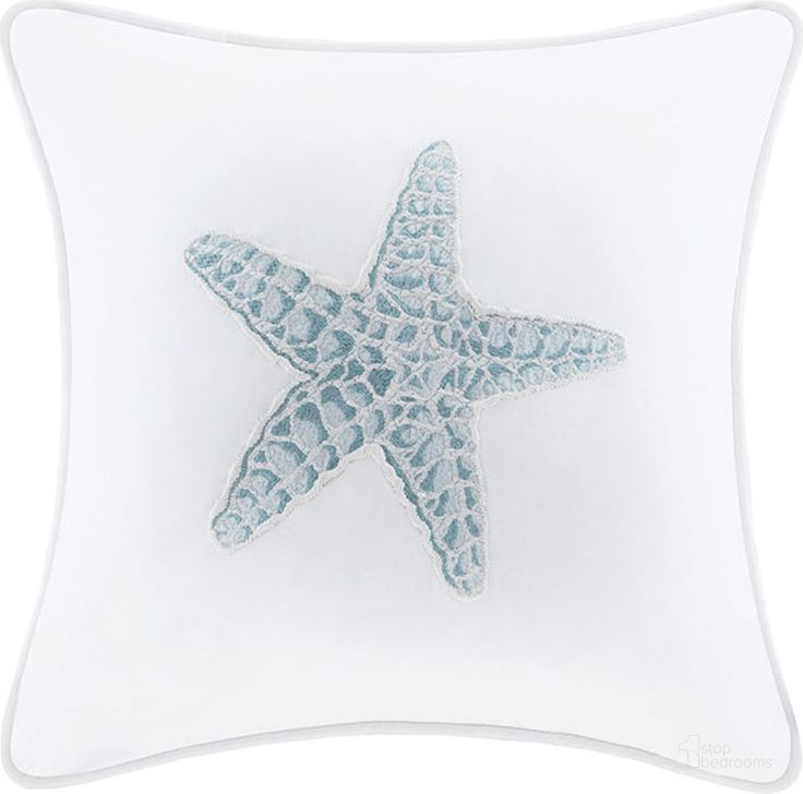 The appearance of Maya Bay Cotton Square Pillow With Embroidery In White designed by Olliix in the coastal interior design. This white piece of furniture  was selected by 1StopBedrooms from Maya Bay Collection to add a touch of cosiness and style into your home. Sku: HH30-1229A. Material: Cotton. Product Type: Pillow. Image1