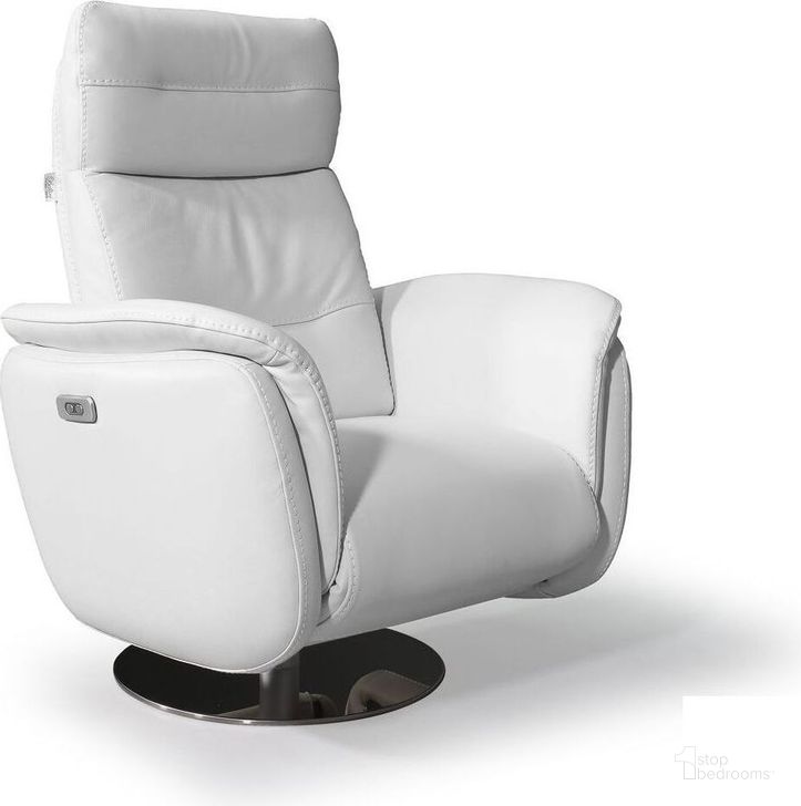 The appearance of Maya Beige Leather Swivel Recliner designed by Bellini Modern Living in the modern / contemporary interior design. This white piece of furniture  was selected by 1StopBedrooms from Maya Collection to add a touch of cosiness and style into your home. Sku: Maya WHT. Product Type: Recliner.