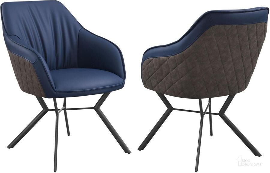 The appearance of Mayer Upholstered Tufted Side Chairs Set of 2 In Blue and Brown designed by Coaster in the modern / contemporary interior design. This blue/brown piece of furniture  was selected by 1StopBedrooms from Mayer Collection to add a touch of cosiness and style into your home. Sku: 193722. Material: Upholstered. Product Type: Side Chair. Image1