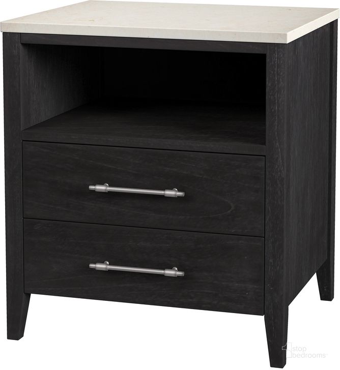 The appearance of Mayfair 2 Drawer Wood and Marble Nightstand In Black designed by Butler Specialty Company in the modern / contemporary interior design. This black piece of furniture  was selected by 1StopBedrooms from Mayfair Collection to add a touch of cosiness and style into your home. Sku: 5752432. Material: Wood. Product Type: Nightstand. Image1