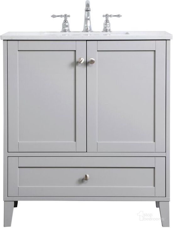 The appearance of Mayflower Grey Bathroom Vanity Bathroom Furniture 0qd24306287 designed by Windsor Home in the traditional interior design. This grey piece of furniture  was selected by 1StopBedrooms from Mayflower Collection to add a touch of cosiness and style into your home. Sku: VF18030GR. Product Type: Bathroom Vanity. Image1