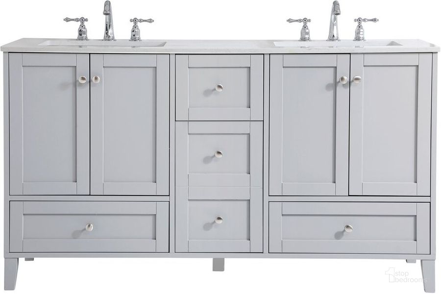The appearance of Mayflower Grey Bathroom Vanity Bathroom Furniture 0qd24306401 designed by Windsor Home in the traditional interior design. This grey piece of furniture  was selected by 1StopBedrooms from Mayflower Collection to add a touch of cosiness and style into your home. Sku: VF18060DGR. Material: MDF. Product Type: Bathroom Vanity. Image1