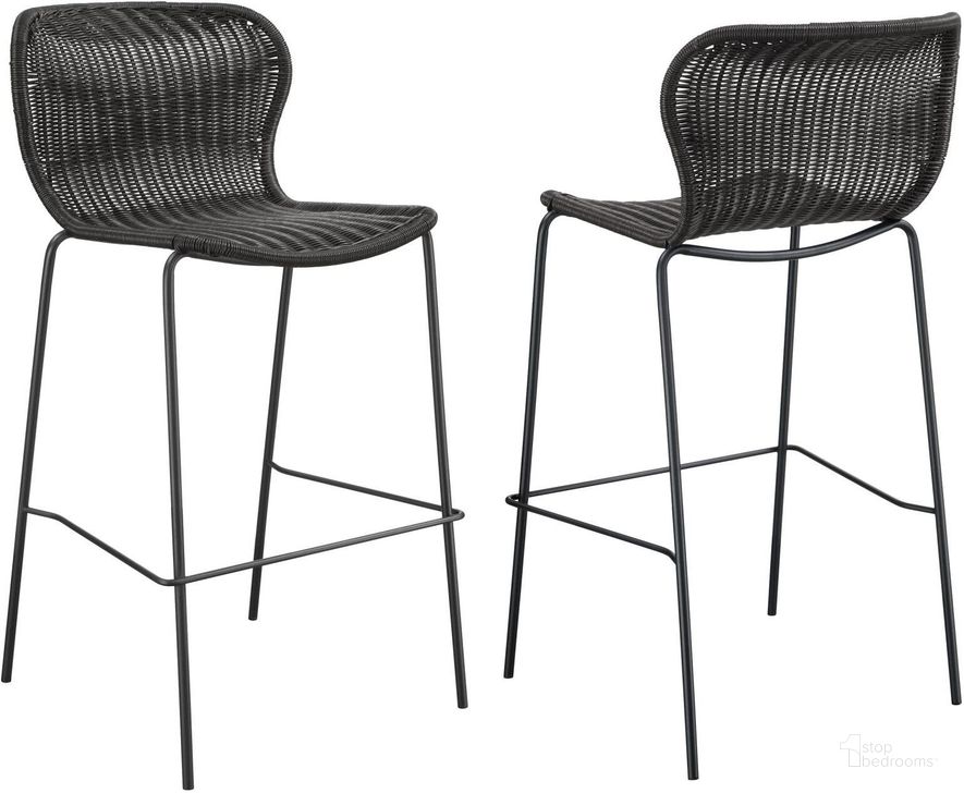 The appearance of Mckinley Upholstered Bar Stools with Footrest Set of 2 In Brown and Sandy Black designed by Coaster in the coastal interior design. This brown/sandy black piece of furniture  was selected by 1StopBedrooms from Mckinley Collection to add a touch of cosiness and style into your home. Sku: 192040. Material: Metal. Product Type: Barstool. Image1