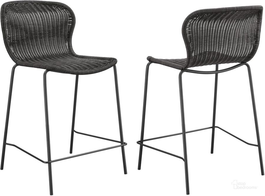 The appearance of Mckinley Upholstered Counter Height Stools with Footrest Set of 2 In Brown and Sandy Black designed by Coaster in the coastal interior design. This brown/sandy black piece of furniture  was selected by 1StopBedrooms from Mckinley Collection to add a touch of cosiness and style into your home. Sku: 192039. Material: Metal. Product Type: Counter Height Chair. Image1
