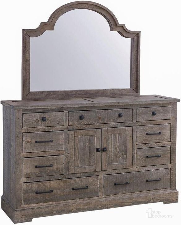 The appearance of Meadow Door Dresser And Mirror In Gray designed by Progressive Furniture in the transitional interior design. This gray piece of furniture  was selected by 1StopBedrooms from Meadow Collection to add a touch of cosiness and style into your home. Sku: P632-24;P632-50. Product Type: Dresser and Mirror. Material: Solid Pine. Image1