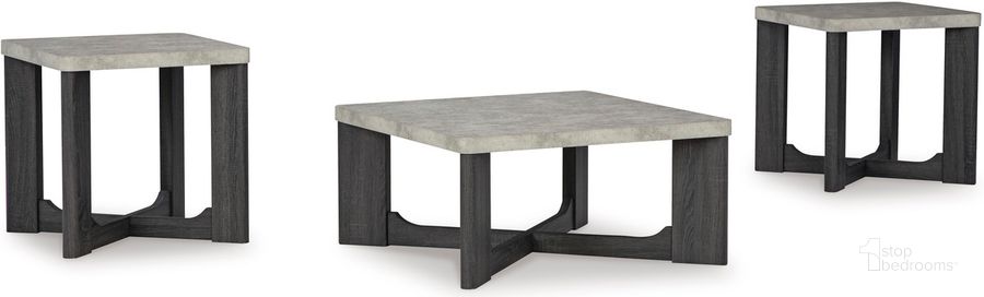 The appearance of Meath Two-tone Gray End Table Set of 3 designed by Boho House in the modern / contemporary interior design. This two-tone gray piece of furniture  was selected by 1StopBedrooms from Meath Collection to add a touch of cosiness and style into your home. Sku: T251-13. Material: Marble. Product Type: Table. Image1