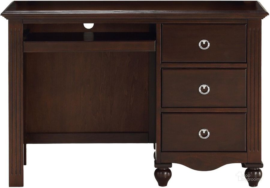 The appearance of Meghan Espresso Writing Desk designed by Homelegance in the transitional interior design. This brown piece of furniture  was selected by 1StopBedrooms from Meghan Collection to add a touch of cosiness and style into your home. Sku: 2058C-15. Material: Wood. Product Type: Writing Desk. Image1