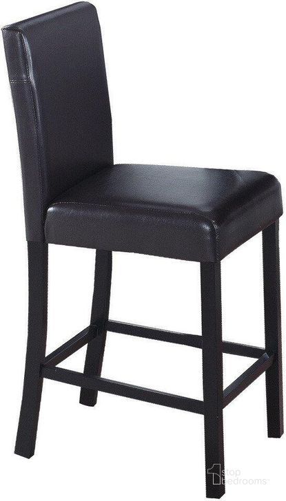 The appearance of Melissa Faux Leather Counter High Chair Set of 2 In Espresso And Black designed by Best Master Furniture in the transitional interior design. This espresso piece of furniture  was selected by 1StopBedrooms from Melissa Collection to add a touch of cosiness and style into your home. Sku: CD037BS. Material: Faux Leather. Product Type: Counter Height Chair. Image1