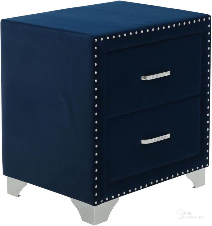 The appearance of Melody Pacific Blue Nightstand designed by Coaster in the modern / contemporary interior design. This blue piece of furniture  was selected by 1StopBedrooms from Melody Collection to add a touch of cosiness and style into your home. Sku: 223372. Material: Wood. Product Type: Nightstand. Image1