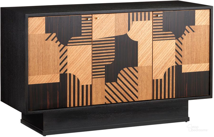 The appearance of Memphis Cabinet In Espresso and Black designed by Currey & Company in the modern / contemporary interior design. This espresso piece of furniture  was selected by 1StopBedrooms from Memphis Collection to add a touch of cosiness and style into your home. Sku: 3000-0278. Product Type: Cabinet. Material: Brass. Image1