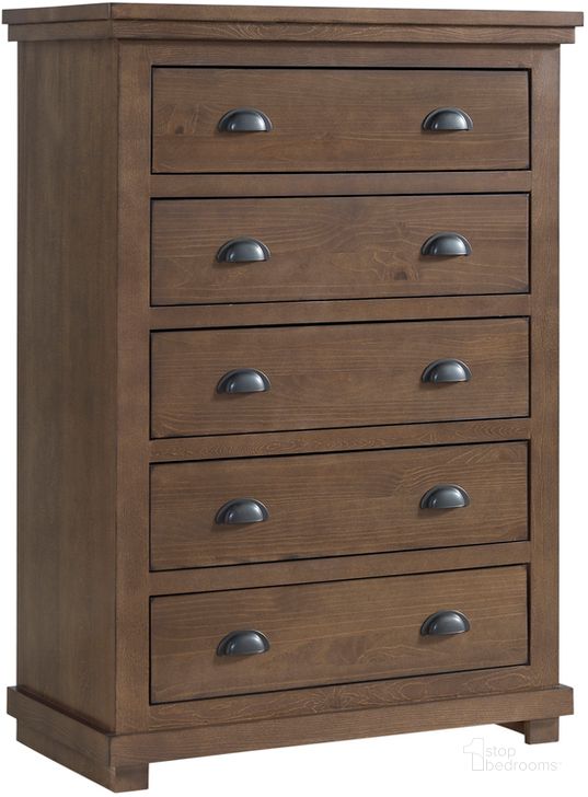 The appearance of Memphis Chest In Auburn Cherry designed by Progressive Furniture in the transitional interior design. This auburn cherry piece of furniture  was selected by 1StopBedrooms from Memphis Collection to add a touch of cosiness and style into your home. Sku: B637-14. Product Type: Chest. Material: MDF. Image1