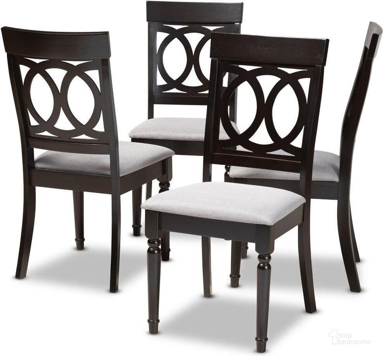The appearance of Mendenhall Espresso Dining Chair Set of 4 designed by Luxury Loft in the modern / contemporary interior design. This espresso piece of furniture  was selected by 1StopBedrooms from Mendenhall Collection to add a touch of cosiness and style into your home. Sku: RH333C-Grey/Dark Brown-DC-4PK. Product Type: Dining Chair. Material: Rubberwood. Image1