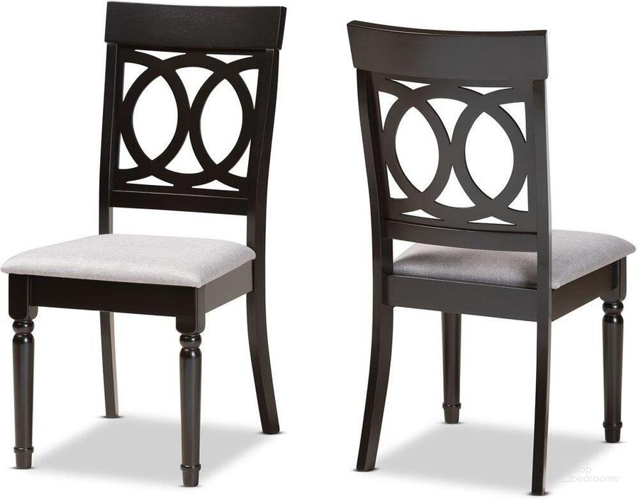 The appearance of Mendenhall Grey and Dark Brown Dining Chair designed by Luxury Loft in the modern / contemporary interior design. This grey and dark brown piece of furniture  was selected by 1StopBedrooms from Mendenhall Collection to add a touch of cosiness and style into your home. Sku: RH333C-Grey/Dark Brown-DC-2PK. Product Type: Dining Chair. Material: Rubberwood. Image1