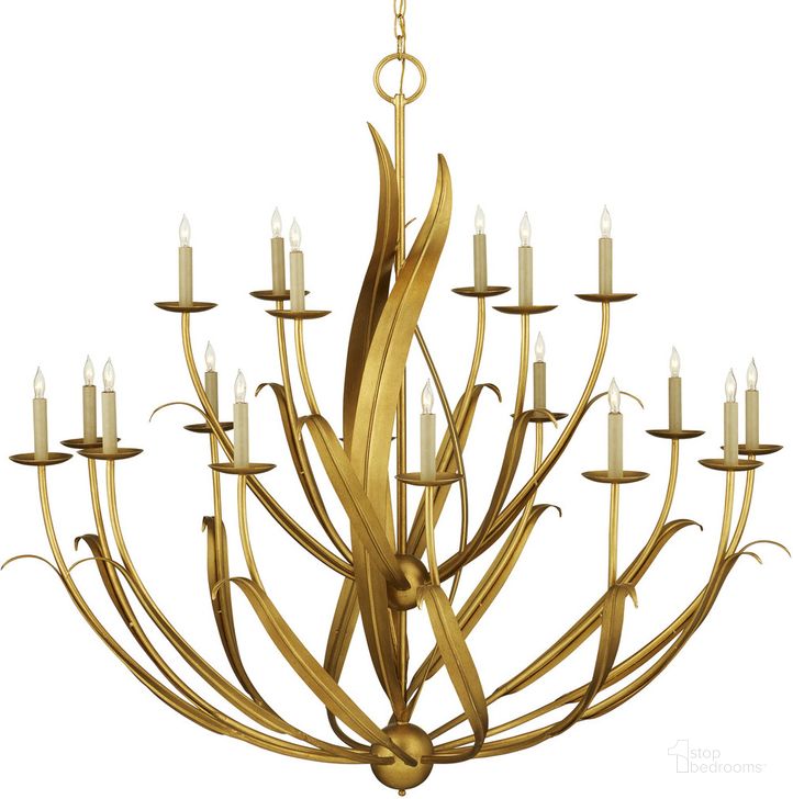 The appearance of Menefee Large Gold Chandelier designed by Currey & Company in the modern / contemporary interior design. This gold piece of furniture  was selected by 1StopBedrooms from Menefee Collection to add a touch of cosiness and style into your home. Sku: 9000-1107. Product Type: Chandelier. Material: Iron. Image1