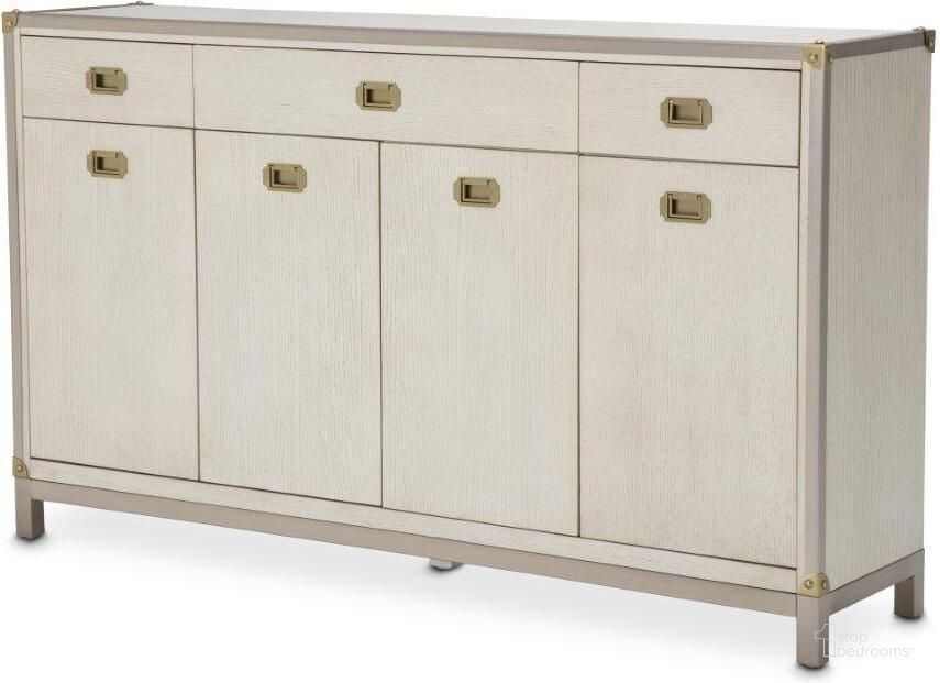 The appearance of Menlo Station Eucalyptus Sideboard designed by AICO in the transitional interior design. This eucalyptus piece of furniture  was selected by 1StopBedrooms from Menlo Station Collection to add a touch of cosiness and style into your home. Sku: KI-MENP007-123. Product Type: Sideboard. Image1