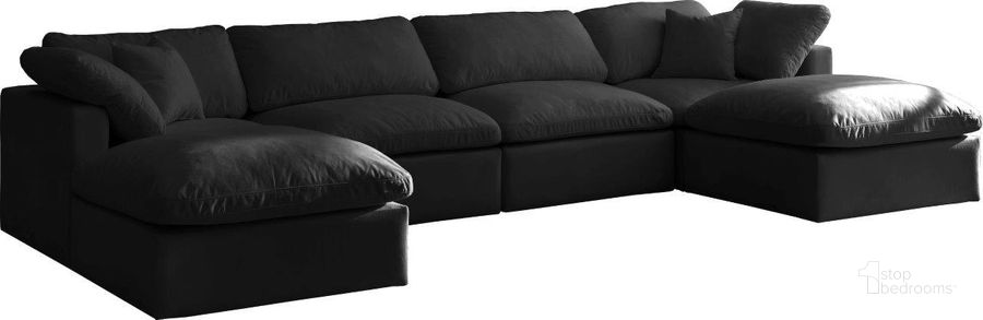 The appearance of Meota Black Velvet Sectional 0qb24355465 designed by Furnique in the modern / contemporary interior design. This black velvet piece of furniture  was selected by 1StopBedrooms from Meota Collection to add a touch of cosiness and style into your home. Sku: 602Black-Corner;602Black-Corner;602Black-Armless;602Black-Armless;602Black-Ott;602Black-Ott. Product Type: Sectional. Material: Velvet. Layout: Sofa & Chaise. Image1