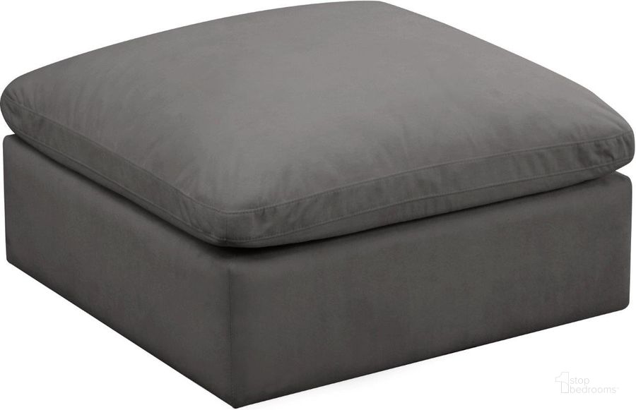 The appearance of Meota Grey Velvet Ottoman designed by Furnique in the modern / contemporary interior design. This grey velvet piece of furniture  was selected by 1StopBedrooms from Meota Collection to add a touch of cosiness and style into your home. Sku: 602Grey-Ott. Product Type: Ottoman. Material: Velvet. Image1