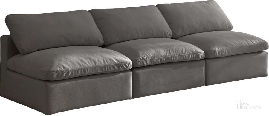 The appearance of Meota Grey Velvet Sofa 0qb24355493 designed by Furnique in the modern / contemporary interior design. This grey piece of furniture  was selected by 1StopBedrooms from Meota Collection to add a touch of cosiness and style into your home. Sku: 602Grey-Armless;602Grey-Armless;602Grey-Armless. Product Type: Sofa. Material: Velvet. Image1