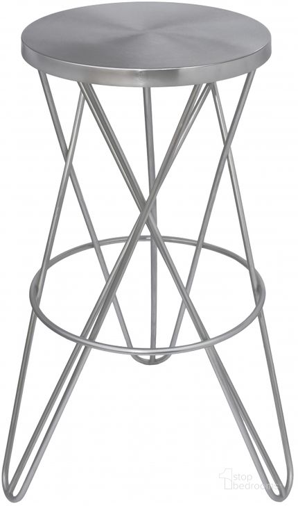 The appearance of Mercury Silver Bar Stool designed by Meridian in the modern / contemporary interior design. This silver piece of furniture  was selected by 1StopBedrooms from Mercury Collection to add a touch of cosiness and style into your home. Sku: 948Silver. Product Type: Barstool. Material: Iron. Image1