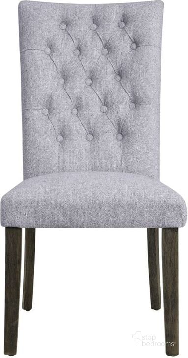 The appearance of Merel Gray Side Chair Set of 2 designed by ACME in the transitional interior design. This gray piece of furniture  was selected by 1StopBedrooms from Merel Collection to add a touch of cosiness and style into your home. Sku: 70168. Material: Fabric. Product Type: Side Chair. Image1