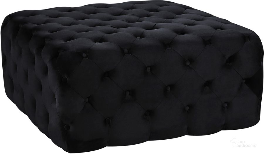 The appearance of Meridian 123Black Ariel Series Contemporary Velvet Ottoman designed by Meridian in the modern / contemporary interior design. This black velvet piece of furniture  was selected by 1StopBedrooms from Ariel Collection to add a touch of cosiness and style into your home. Sku: 123Black. Product Type: Ottoman. Material: Velvet. Image1