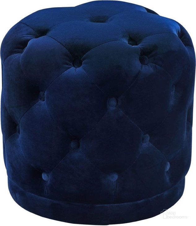 The appearance of Meridian 136NAVY Harper Series Contemporary Velvet Wood Frame Ottoman designed by Meridian in the modern / contemporary interior design. This navy velvet piece of furniture  was selected by 1StopBedrooms from Harper Collection to add a touch of cosiness and style into your home. Sku: 136Navy. Material: Wood. Product Type: Ottoman. Image1