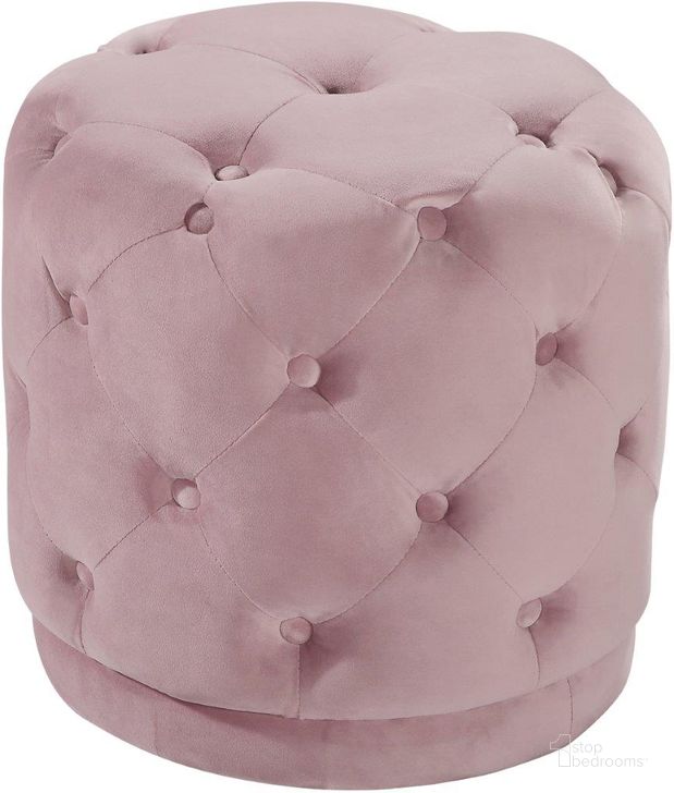 The appearance of Meridian 136PINK Harper Series Contemporary Velvet Wood Frame Ottoman designed by Meridian in the modern / contemporary interior design. This pink velvet piece of furniture  was selected by 1StopBedrooms from Harper Collection to add a touch of cosiness and style into your home. Sku: 136Pink. Material: Wood. Product Type: Ottoman. Image1