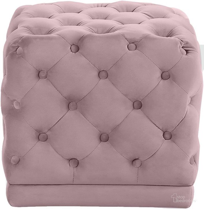 The appearance of Meridian 137PINK Stella Series Contemporary Velvet Wood Frame Ottoman designed by Meridian in the modern / contemporary interior design. This pink velvet piece of furniture  was selected by 1StopBedrooms from Stella Collection to add a touch of cosiness and style into your home. Sku: 137Pink. Material: Wood. Product Type: Ottoman. Image1