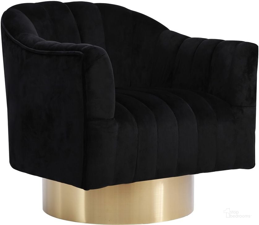 The appearance of Meridian 520Black Farrah Series Armchair Velvet Accent Chair designed by Meridian in the modern / contemporary interior design. This black velvet piece of furniture  was selected by 1StopBedrooms from Farrah Collection to add a touch of cosiness and style into your home. Sku: 520Black. Product Type: Accent Chair. Material: Velvet. Image1