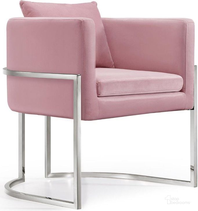 The appearance of Meridian 524Pink Pippa Series Armchair Fabric Wood and Metal Frame Accent Chair designed by Meridian in the modern / contemporary interior design. This pink velvet piece of furniture  was selected by 1StopBedrooms from Pippa Collection to add a touch of cosiness and style into your home. Sku: 524Pink. Material: Wood. Product Type: Accent Chair. Image1