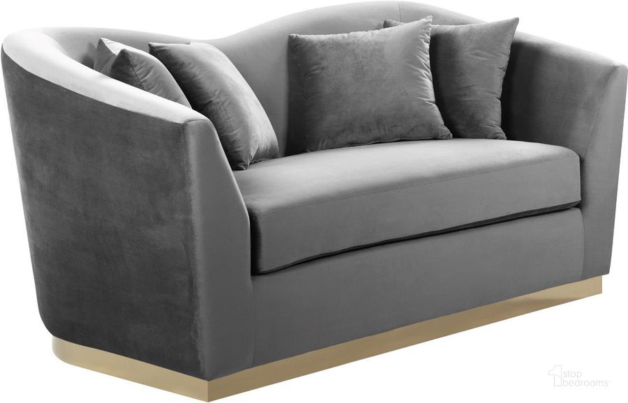 The appearance of Meridian 617GreyL Arabella Series Velvet Stationary Loveseat designed by Meridian in the modern / contemporary interior design. This grey velvet piece of furniture  was selected by 1StopBedrooms from Arabella Collection to add a touch of cosiness and style into your home. Sku: 617Grey-L. Product Type: Loveseat. Material: Velvet. Image1