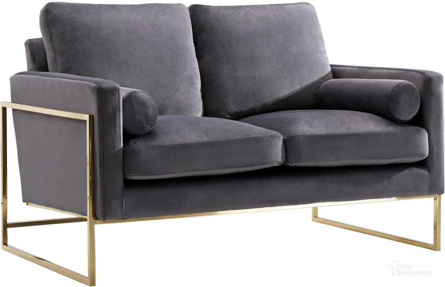 The appearance of Meridian 678GreyL Mila Series Velvet Stationary with Metal Frame Loveseat designed by Meridian in the modern / contemporary interior design. This grey velvet piece of furniture  was selected by 1StopBedrooms from Mila Collection to add a touch of cosiness and style into your home. Sku: 678Grey-L. Material: Metal. Product Type: Loveseat. Image1