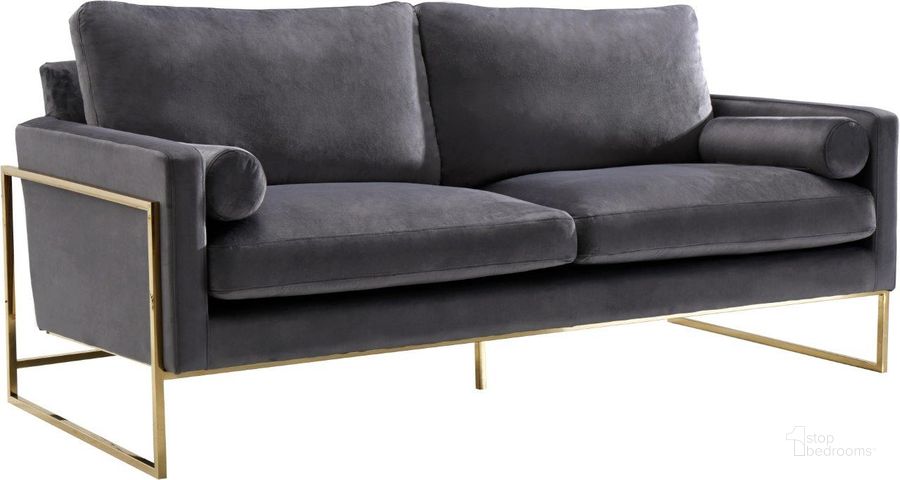 The appearance of Meridian 678GreyS Mila Series Stationary Velvet Sofa designed by Meridian in the modern / contemporary interior design. This grey velvet piece of furniture  was selected by 1StopBedrooms from Mila Collection to add a touch of cosiness and style into your home. Sku: 678Grey-S. Material: Metal. Product Type: Sofa. Image1
