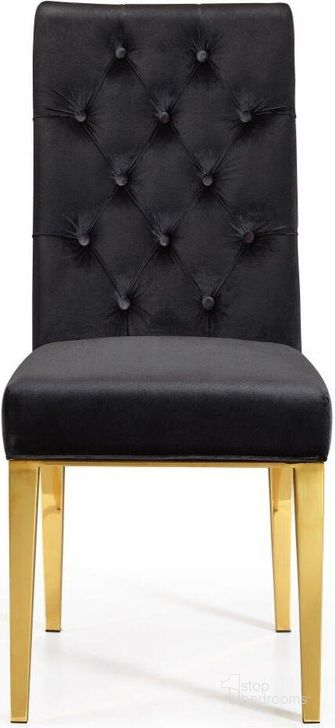 The appearance of Meridian Capri Series Contemporary Metal Frame Dining Room Chair Set of 2 designed by Meridian in the modern / contemporary interior design. This black velvet piece of furniture  was selected by 1StopBedrooms from Capri Collection to add a touch of cosiness and style into your home. Sku: 716Black-C. Material: Metal. Product Type: Dining Chair. Image1