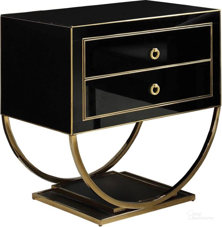 The appearance of Meridian 805 Alyssa Series Contemporary Rectangular 2 Drawers End Table designed by Meridian in the modern / contemporary interior design. This black piece of furniture  was selected by 1StopBedrooms from Alyssa Collection to add a touch of cosiness and style into your home. Sku: 805. Product Type: End Table. Image1