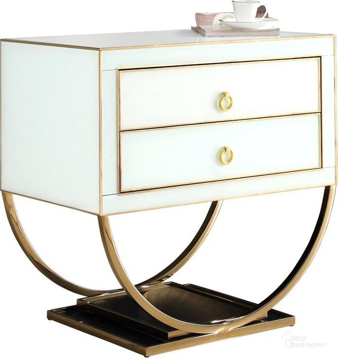 The appearance of Meridian 806 Alyssa Series Contemporary Rectangular 2 Drawers End Table designed by Meridian in the modern / contemporary interior design. This white piece of furniture  was selected by 1StopBedrooms from Alyssa Collection to add a touch of cosiness and style into your home. Sku: 806. Product Type: End Table. Image1
