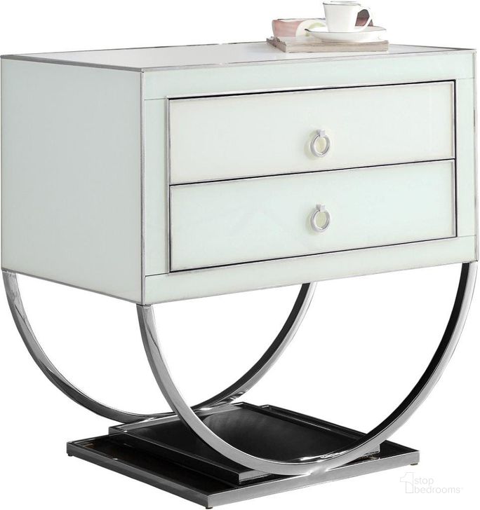 The appearance of Meridian 808 Alyssa Series Contemporary Rectangular 2 Drawers End Table designed by Meridian in the modern / contemporary interior design. This white piece of furniture  was selected by 1StopBedrooms from Alyssa Collection to add a touch of cosiness and style into your home. Sku: 808. Product Type: End Table. Image1