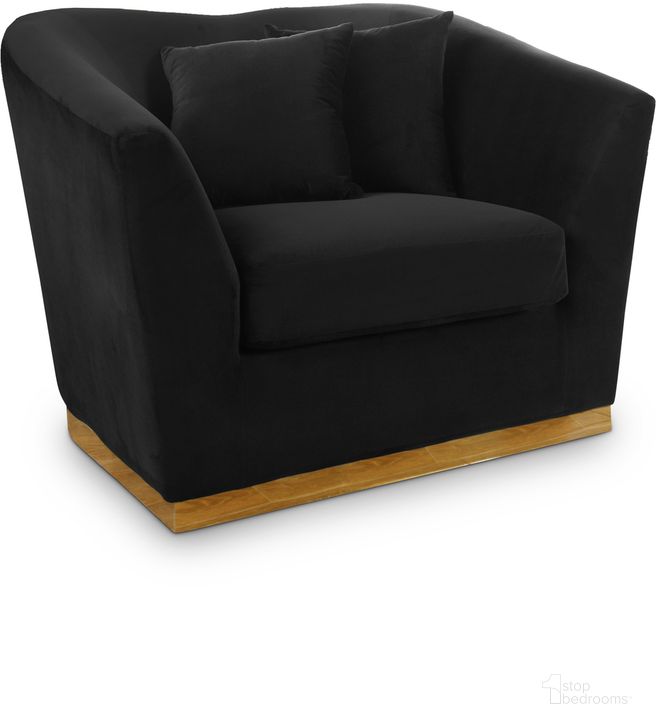 The appearance of Meridian Arabella 617Black-C Velvet Chair designed by Meridian in the modern / contemporary interior design. This black velvet piece of furniture  was selected by 1StopBedrooms from Arabella Collection to add a touch of cosiness and style into your home. Sku: 617Black-C. Product Type: Dining Chair. Material: Velvet. Image1