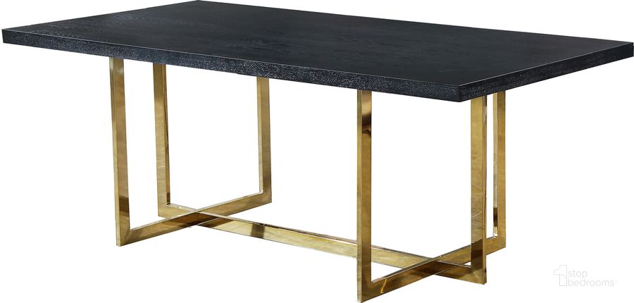 The appearance of Meridian Elle Gold Dining Table designed by Meridian in the modern / contemporary interior design. This gold piece of furniture  was selected by 1StopBedrooms from Elle Collection to add a touch of cosiness and style into your home. Sku: 739-T. Table Base Style: Trestle. Product Type: Dining Table. Table Top Shape: Rectangular. Image1