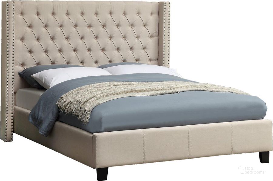 The appearance of Meridian Furniture Ashton Linen Full Bed in Beige designed by Meridian in the modern / contemporary interior design. This beige linen piece of furniture  was selected by 1StopBedrooms from Ashton Collection to add a touch of cosiness and style into your home. Sku: AshtonBeige-F-1;AshtonBeige-F-2. Bed Type: Platform Bed. Material: Fabric. Product Type: Platform Bed. Bed Size: Full. Image1